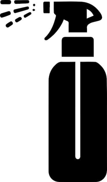 Minimal Spray bottle icon vector silhouette white background fill with black 8