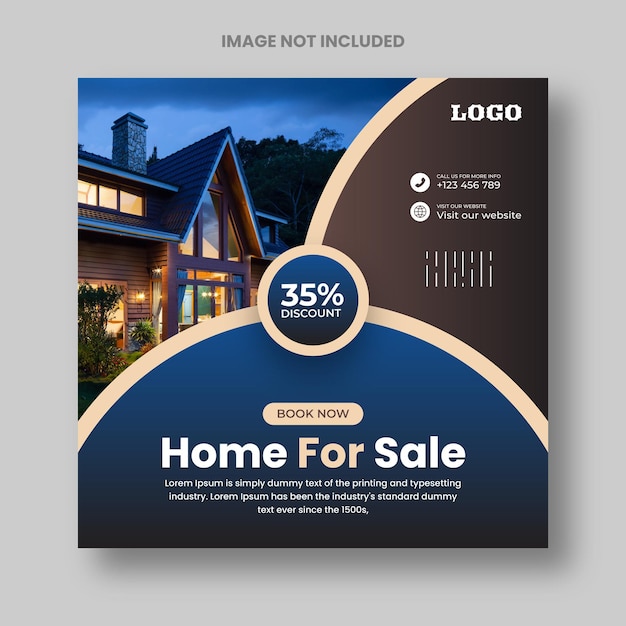 Minimal square social media banner template Suitable for Home sale Instagram banner