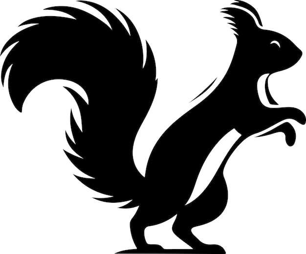 minimal squirrel vector silhouette black color silhouette white background 24