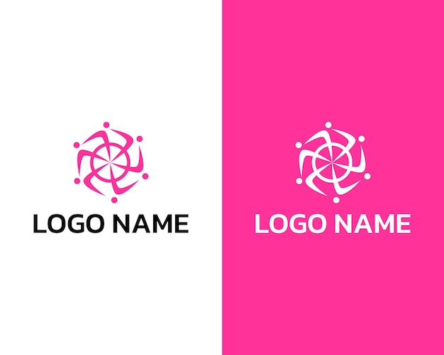 Minimal Team Work icon logo design vector template