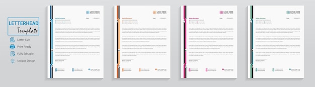 Minimal technology letterhead design set bundle for professional personal multipurpose office letter