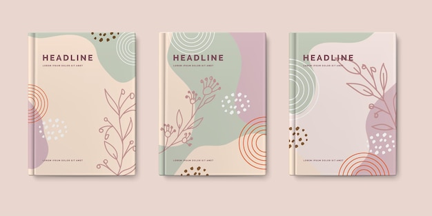 Minimal template nature book cover modern design