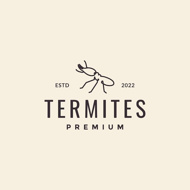 Minimal termite line hipster logo