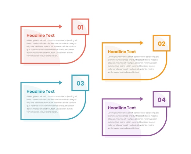 Minimal text presentatation infographic elements with arrow shape