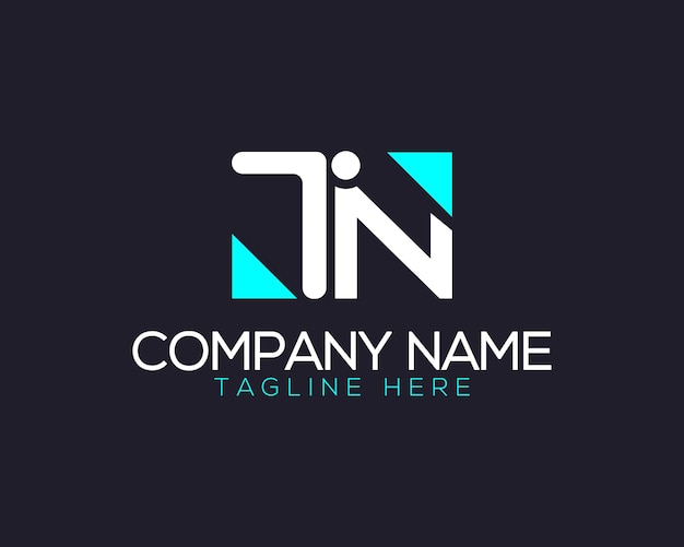 Minimal TN and TIN letter technological logo