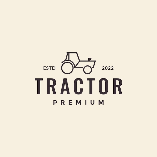 Minimal tractor hipster logo design