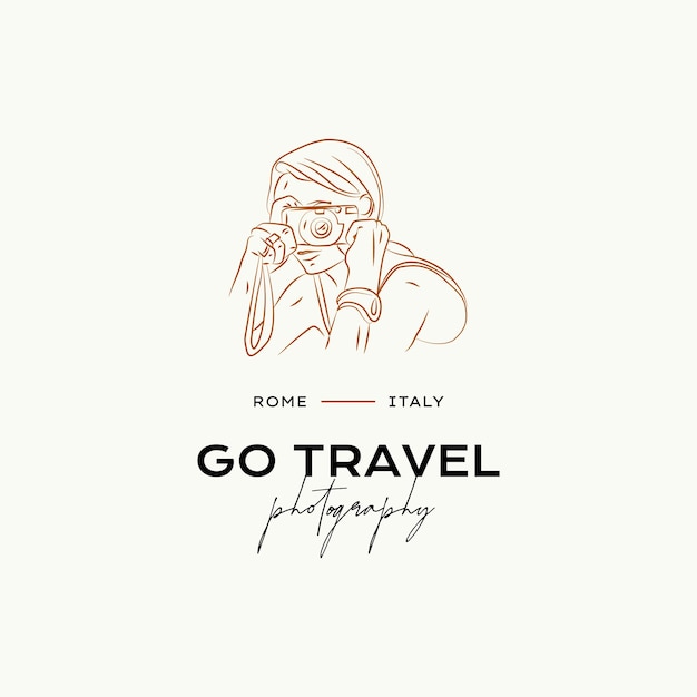 Minimal travel vector logo design template for travel agency travel bloggers photographers