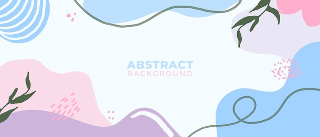 Minimal trendy hand drawn abstract background with boho element and pastel colors