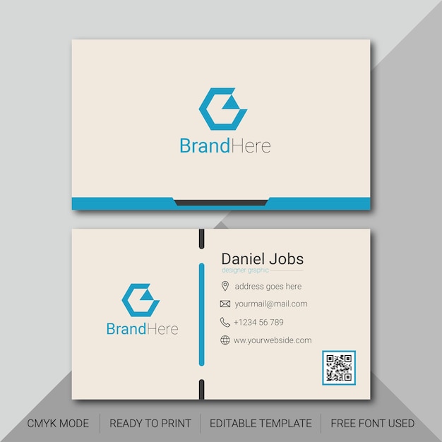 Minimal typography business card template design