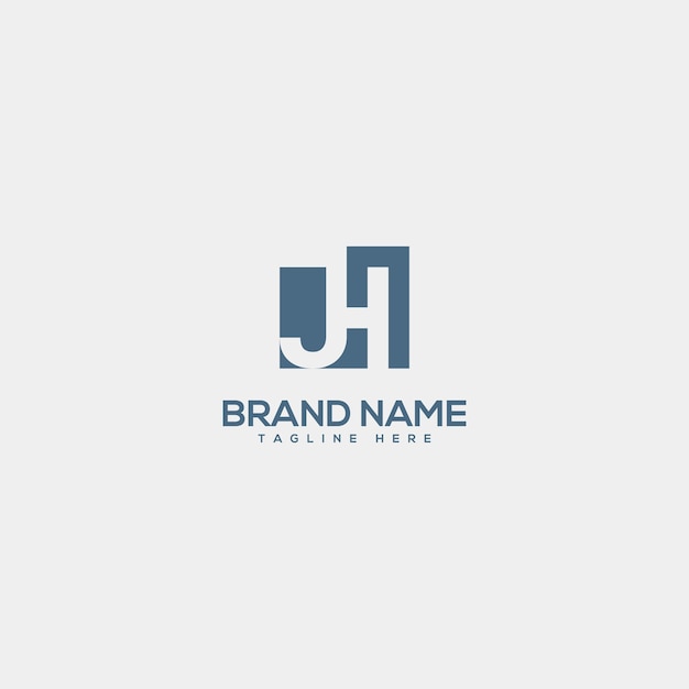 Minimal unique letter JH HJ logo design template vector