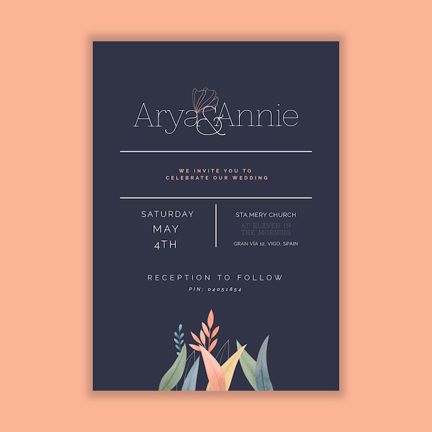 Minimal wedding card design