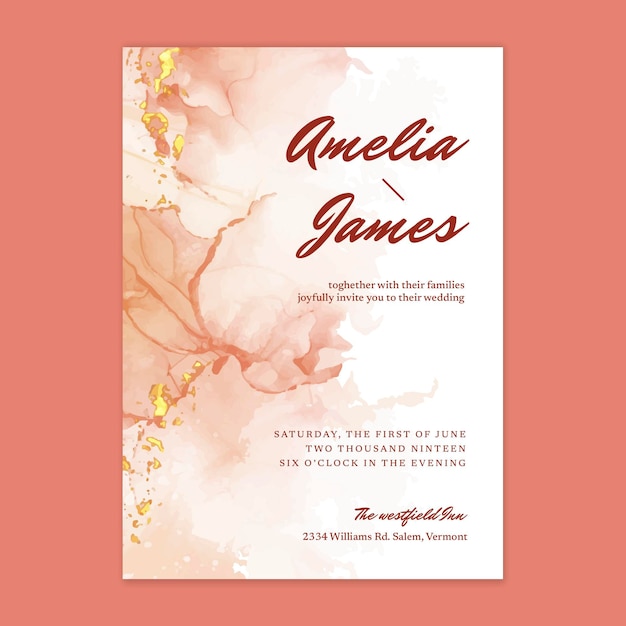 Minimal wedding card template