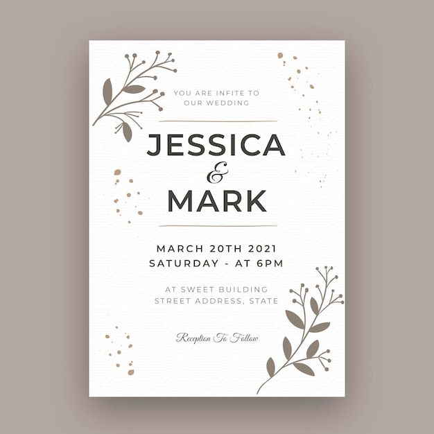 Vector minimal wedding card