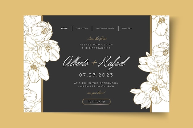 Minimal wedding landing page template