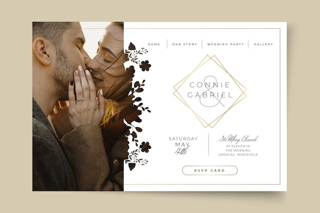 Minimal wedding landing page