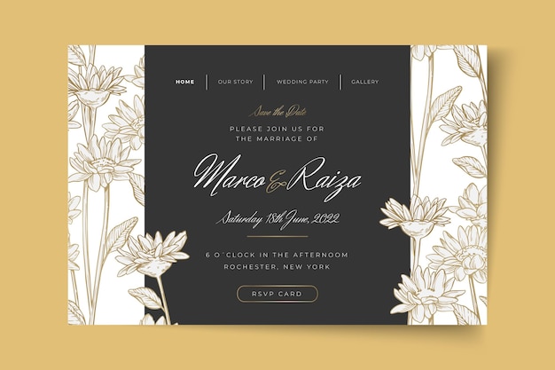 Minimal wedding landing page