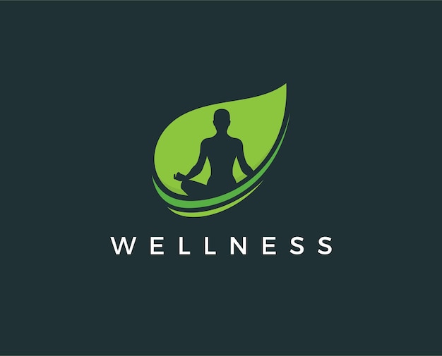 Minimal wellness logo template  