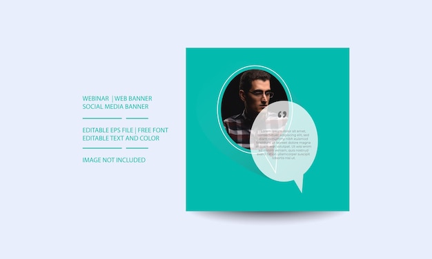 Minimal white quote template in geometric shapes Vector