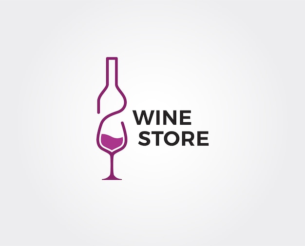 minimal wine logo template