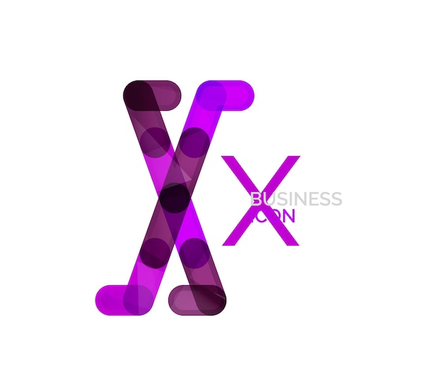 Minimal X font or letter logo design