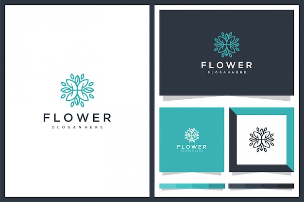 minimalis flower logo icon  design