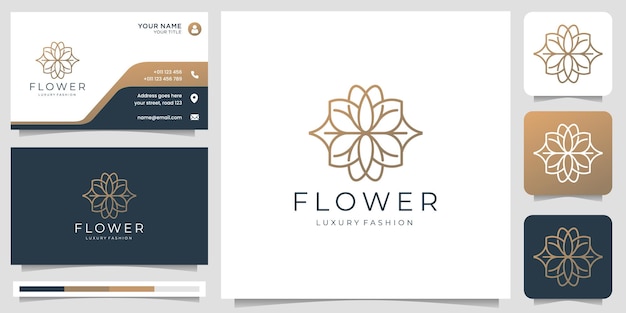 Minimalist abstract flower logo. line art style rose. logo for salon and spa, fashion, skin care.