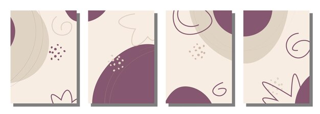 Minimalist abstract hand drawn set background