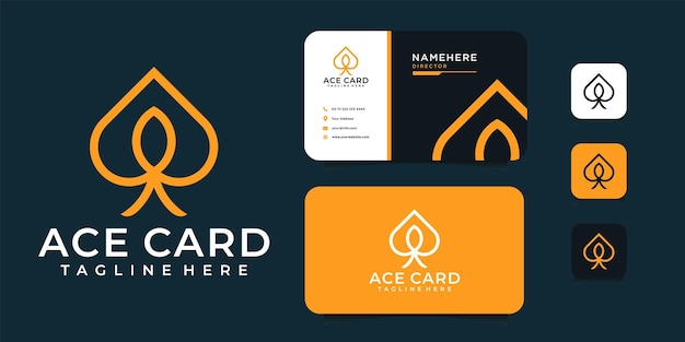 Minimalist ace logo and business card vector design template Logo can be used for icon brand identity symbol and business company