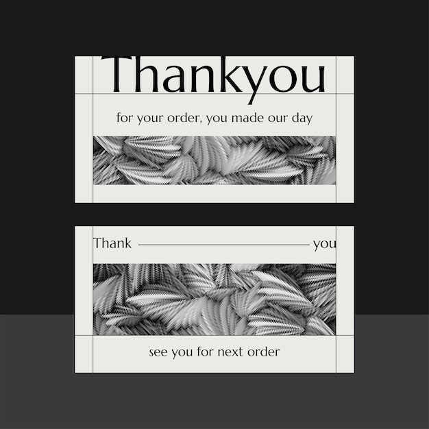 Vector minimalist and aesthetic thankyou card