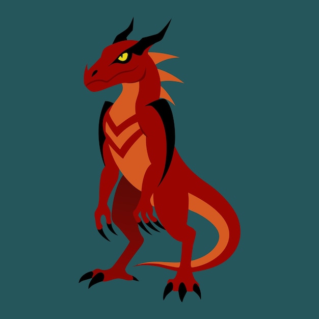 Vector a minimalist animal thanatos dragon vector art illustration