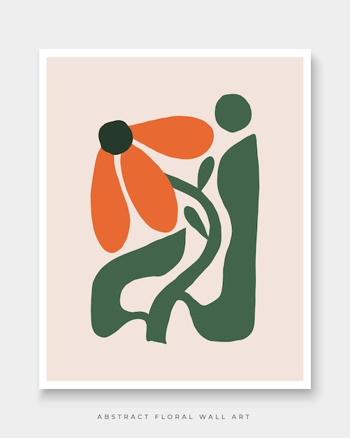 A minimalist art print of a man and a flower