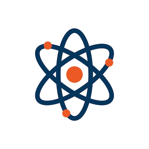 Minimalist Atom Flat Vector Illustration