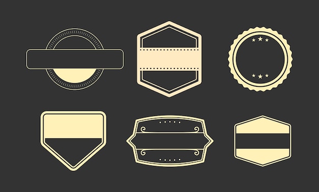 Vector minimalist badge and label vector set with stars for branding and design