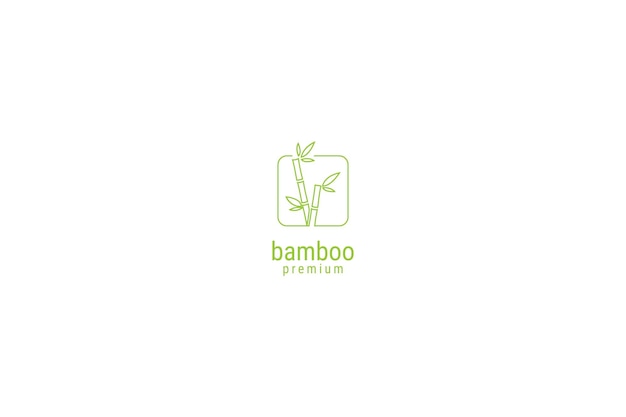 Minimalist bamboo logo design vector template illustration idea