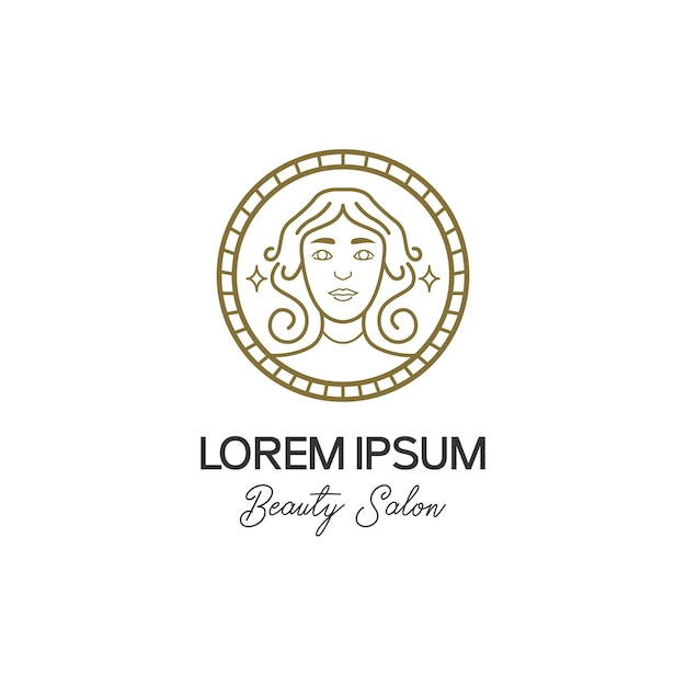 Minimalist beauty woman salon logo design