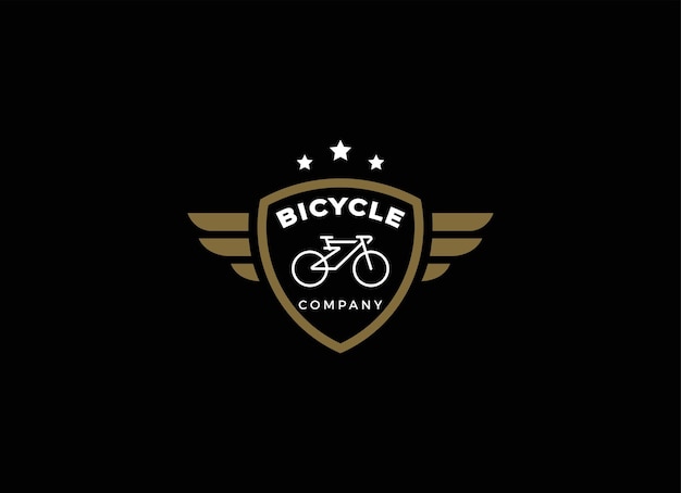 Minimalist bicycle logo design template. Electric bike emblem vector.