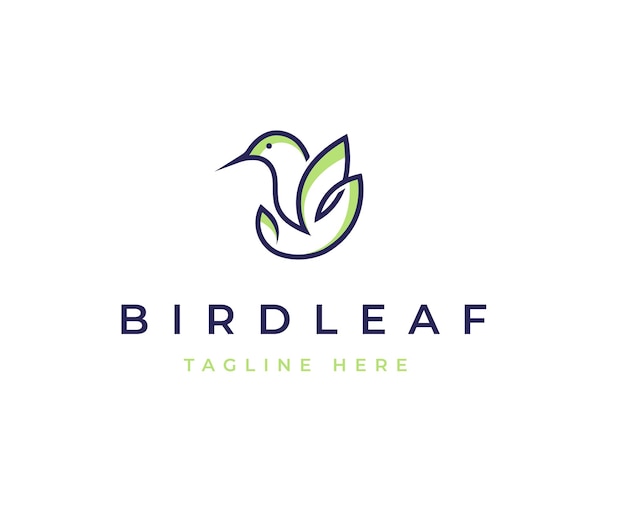 Minimalist bird nature logo concept with clean and elegant lines style design vector illustration