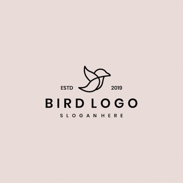 minimalist bird vector logo template