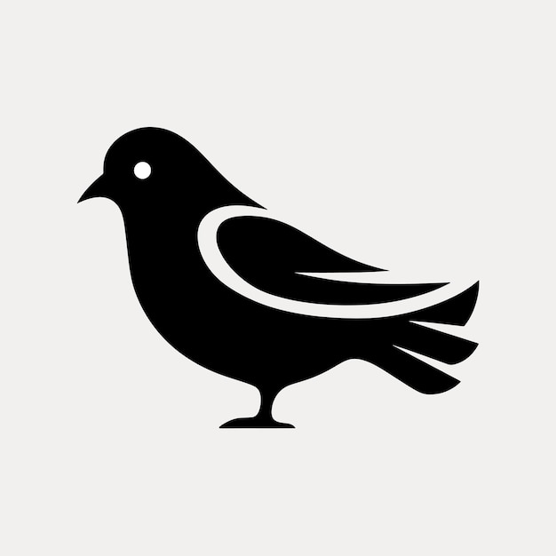 Minimalist black bird silhouette