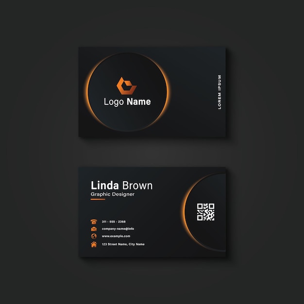 Minimalist black corporate business card