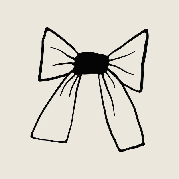 Minimalist Black and White Bow Illustration Design