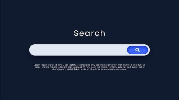 Minimalist blank search bar on black background