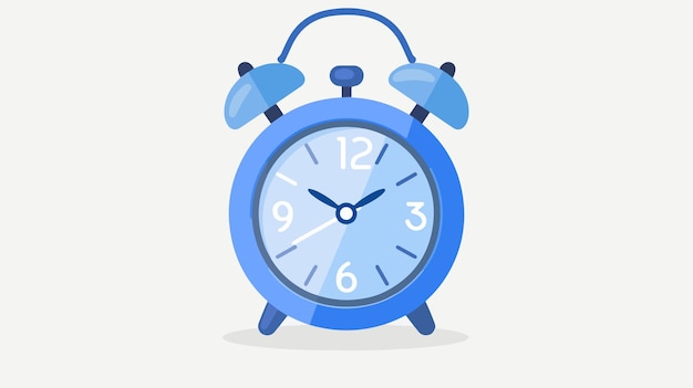 Minimalist Blue Alarm Clock Vector Illustration