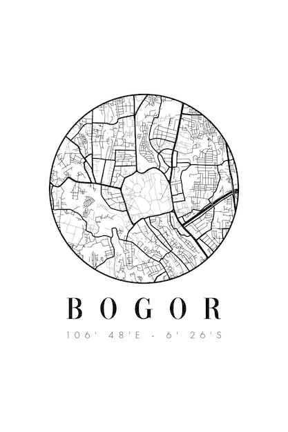 Minimalist Bogor City Poster Design Vector