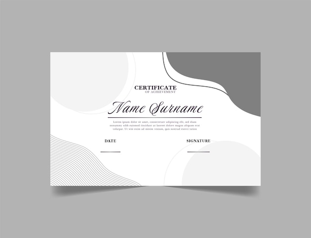 Minimalist Bohemian Style Certificate Vector Design Template