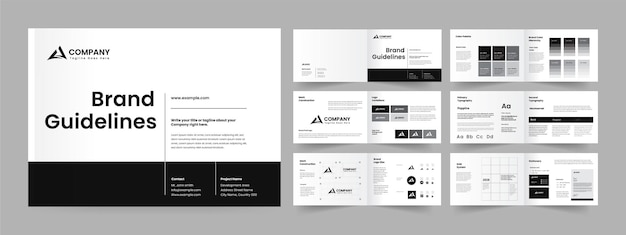 Vector minimalist brand guideline template layout design creative brand guideline