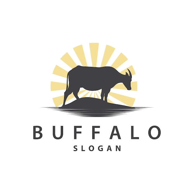 Minimalist Buffalo Logo Template Illustration Symbol