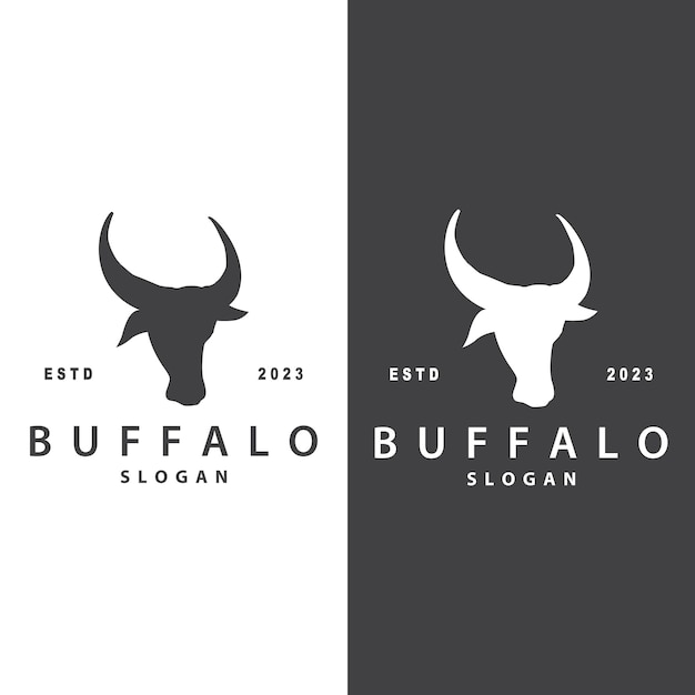 Minimalist Buffalo Logo Template Illustration Symbol