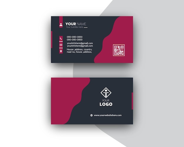 Minimalist business card design template for business