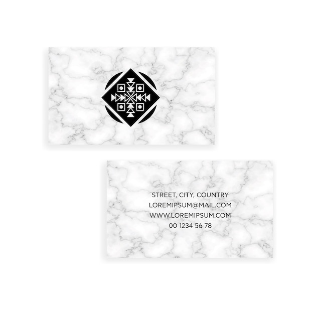 Minimalist business card with marble background